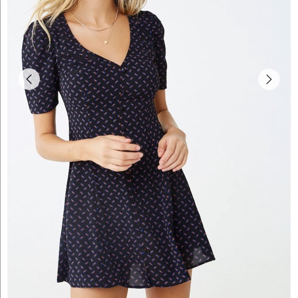 Abstract Dot Print Mini Dress